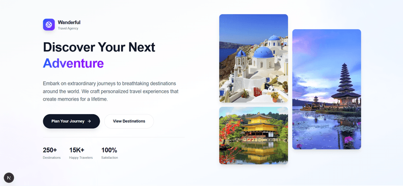 Gambar portofolio untuk Website Travel Agent